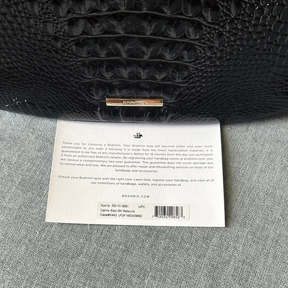 Brahmin Black Croc-Embossed Shoulder Bag - Picture 6 of 9